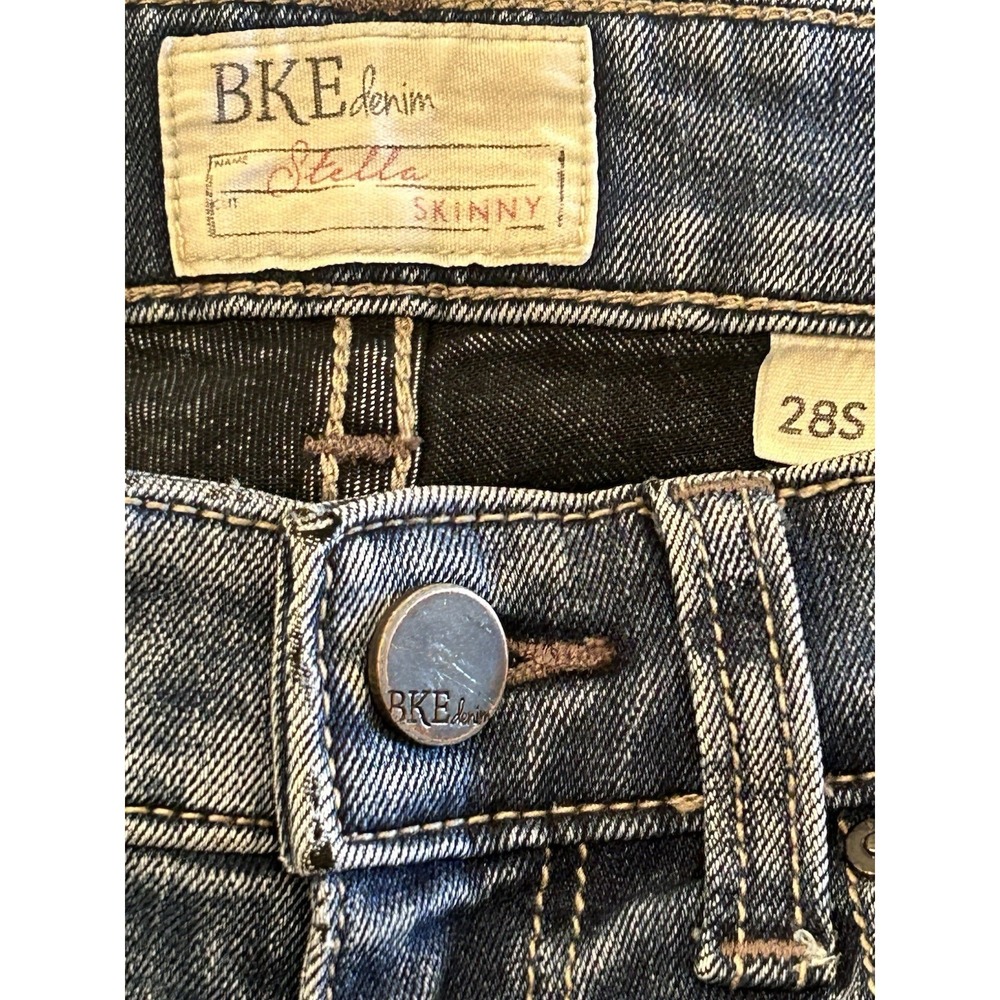 BKE Stella Skinny Jeans Womens 28x28.5 Medium Wash Distressed Denim - Picture 4 of 9